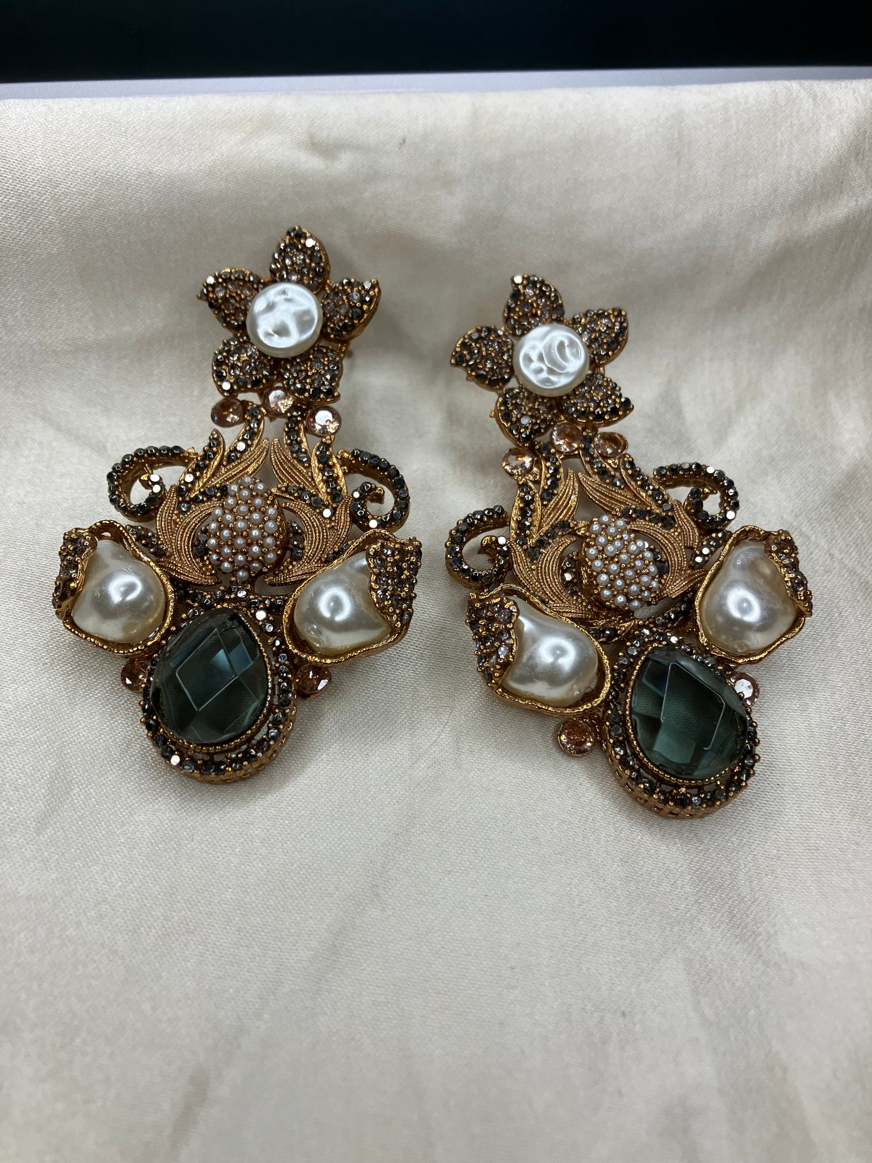 Royal Vintage Multicolor Statement Drop Earrings